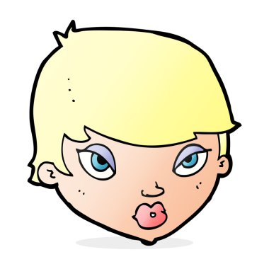 karikatür unimpressed kadın