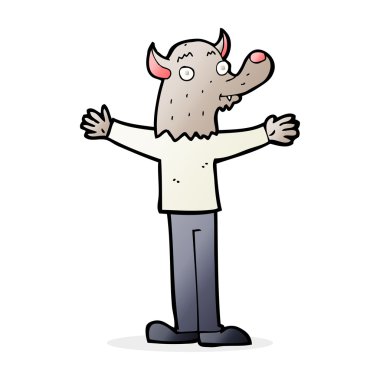 karikatür dostu kurt adam