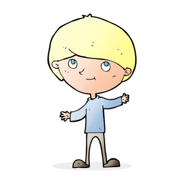 karikatür mutlu çocuk