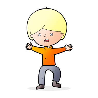 만화 소년 당황 