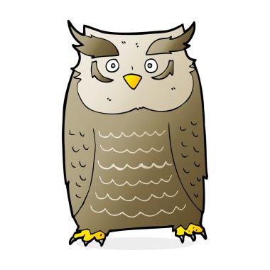 baykuş karikatür çizimi