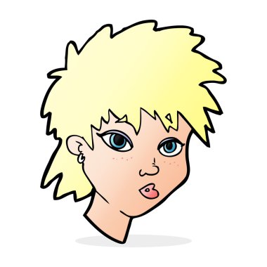 karikatür meraklı kız