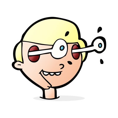 çizgi film heyecanlı çocuğun yüzünü