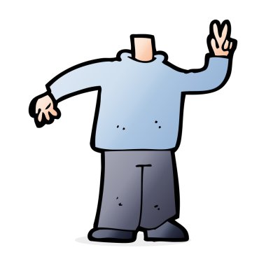 Cartoon. barış işareti veren vücut (mix ve maç karikatür veya ow Ekle