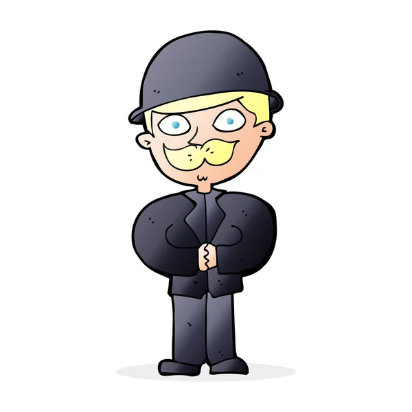 Cartoon man in bolhoed — Stockvector