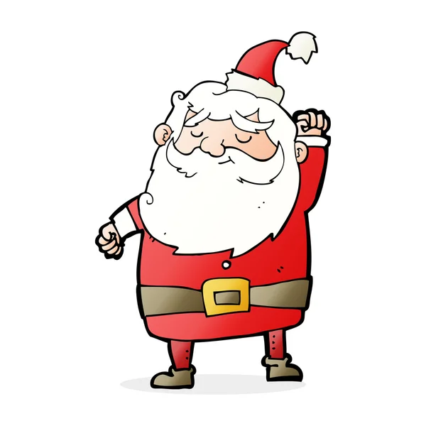 Cartoon santa claus punching air — Stock Vector