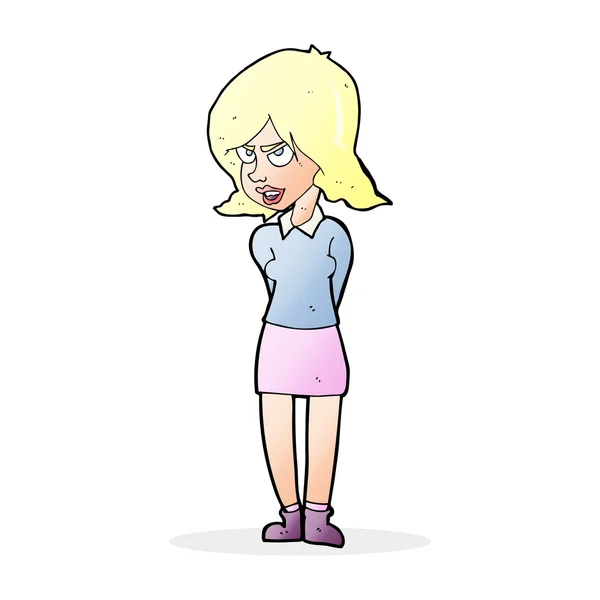 Cartoon geërgerd vrouw — Stockvector