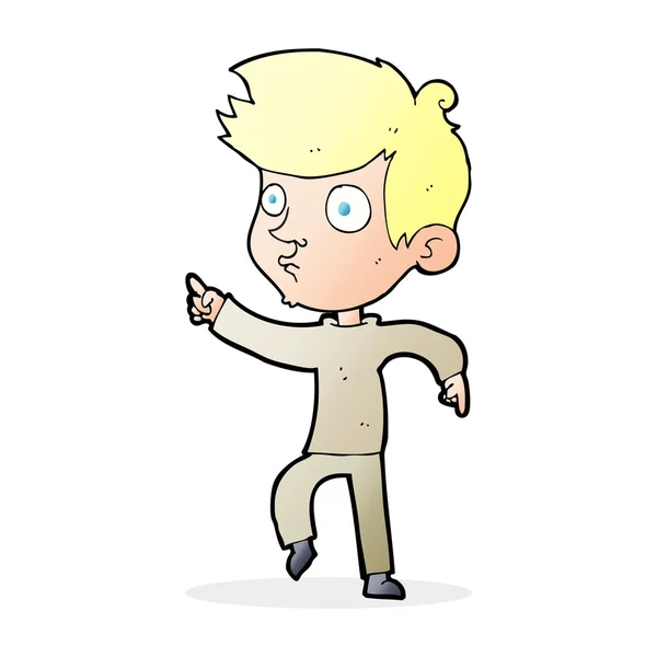 Cartoon aanwijsapparaat jongen — Stockvector