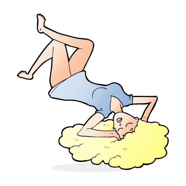 Dessin animé femme couché sur le sol — Image vectorielle