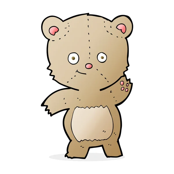 Cartoon zwaaien teddy bear — Stockvector