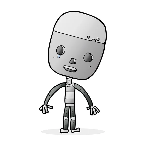 Cartoon sorgliga robot — Stock vektor