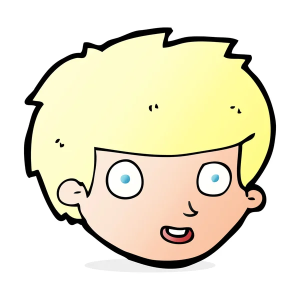 Kreslený happy boy tvář — Stockový vektor