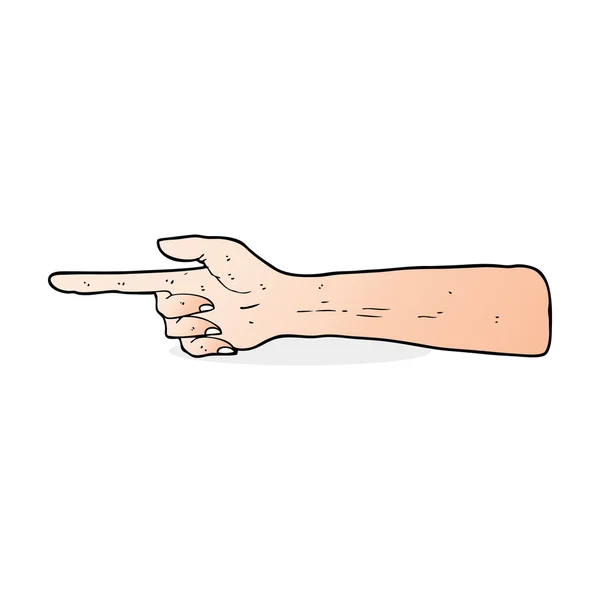 Wijzende hand cartoon — Stockvector