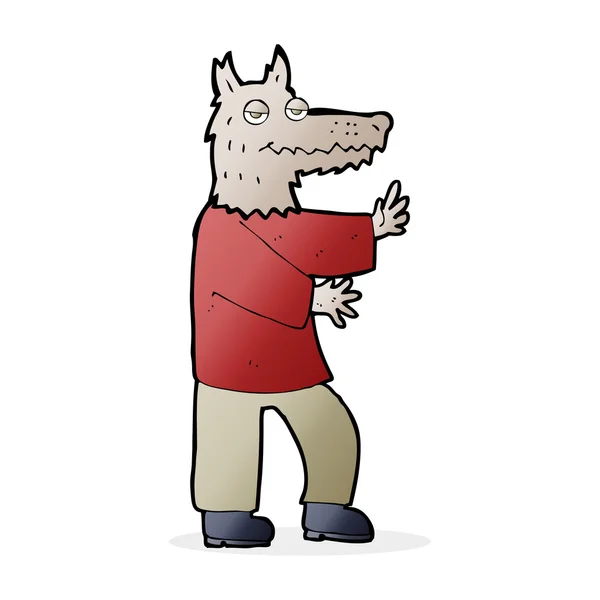 Ilustración de dibujos animados de hombre lobo — Vector de stock