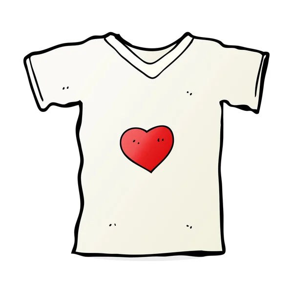 T-shirt dessin animé avec coeur d'amour — Image vectorielle