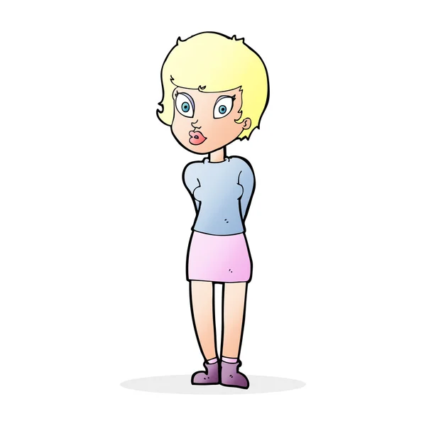 Cartoon mooie vrouw — Stockvector