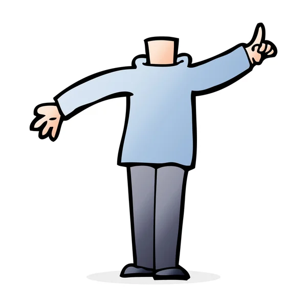 Cuerpo de dibujos animados con la mano levantada (mezclar y combinar dibujos animados o añadir ow — Vector de stock