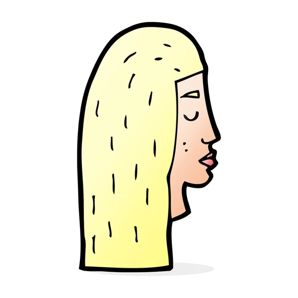 Kreslený ženský profil obličeje — Stockový vektor