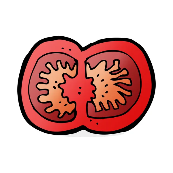 Tomate en rodajas de dibujos animados — Vector de stock