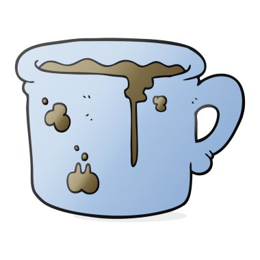 çizgi film eski kahve fincanı