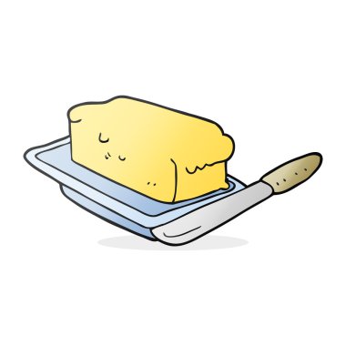 serbest çizilmiş karikatür tereyağı