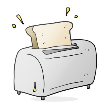 serbest çizilmiş karikatür ekmek kızartma makinesi