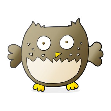 serbest çizilmiş karikatür baykuş