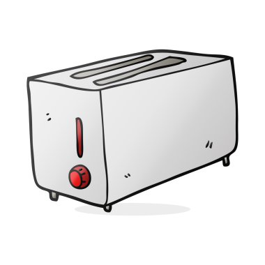 serbest çizilmiş karikatür ekmek kızartma makinesi