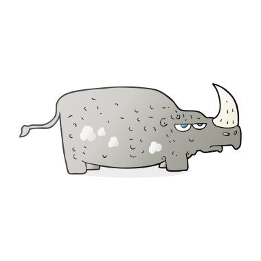 serbest çizilmiş karikatür gergedan