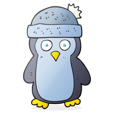 serbest çizilmiş karikatür penguen