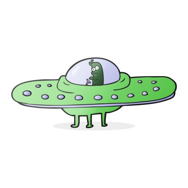 FreeHand çizilmiş ufo çizgi film