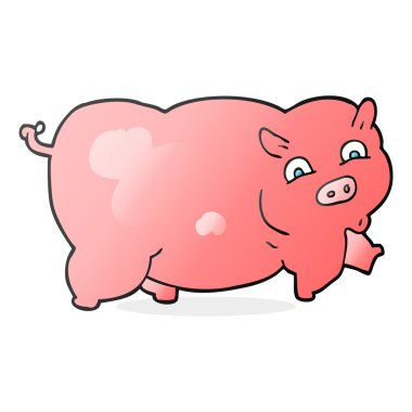 serbest çizilmiş karikatür domuz