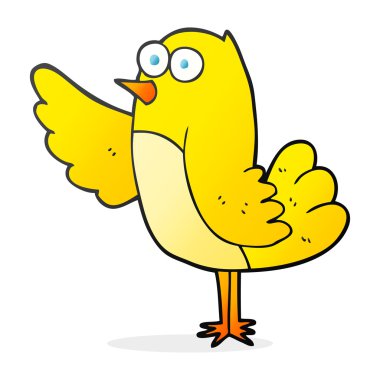 serbest çizilmiş karikatür kuş