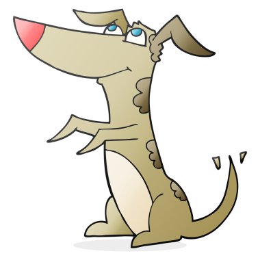 serbest çizilmiş karikatür köpek