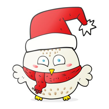 çizgi film sevimli Noel baykuş