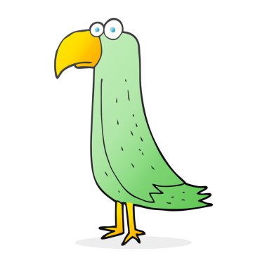 serbest çizilmiş karikatür papağan