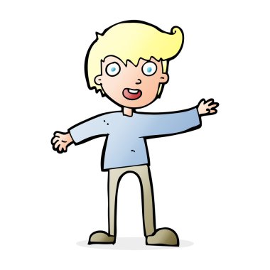 çizgi film heyecanlı çocuk