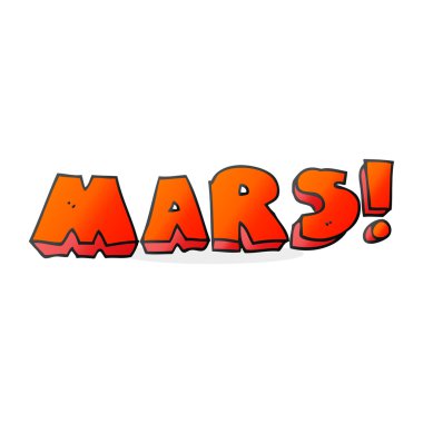 Mars metin sembol çizgi film