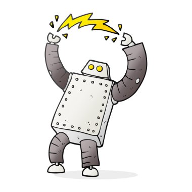 serbest çizilmiş karikatür robot