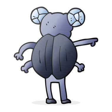 çizgi film işaret eden böcek