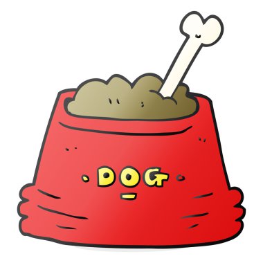 karikatür köpek gıda kase