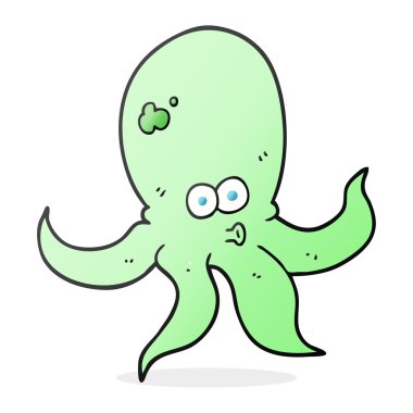 serbest çizilmiş karikatür ahtapot