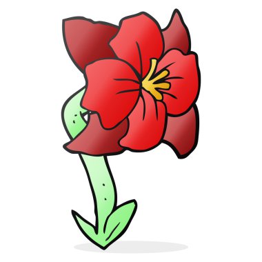 Serbest çizim karikatür çiçeği