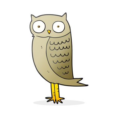 serbest çizilmiş karikatür baykuş