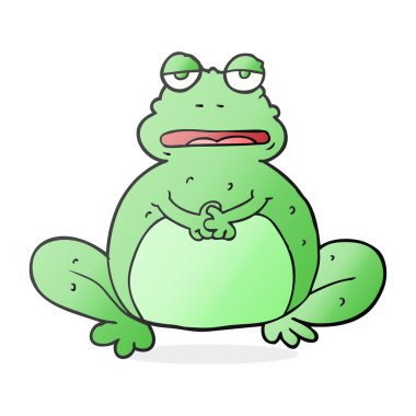 serbest çizilmiş karikatür kurbağa
