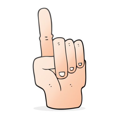 el işaret eden karikatür