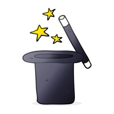 Sihirbazın silindir şapka çizgi film