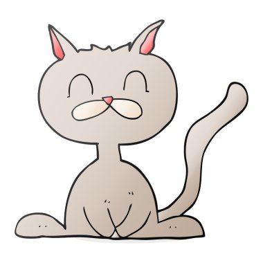 serbest çizilmiş karikatür kedi