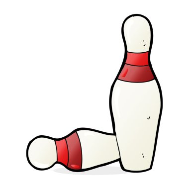 Skittles Bovling karikatür on pin