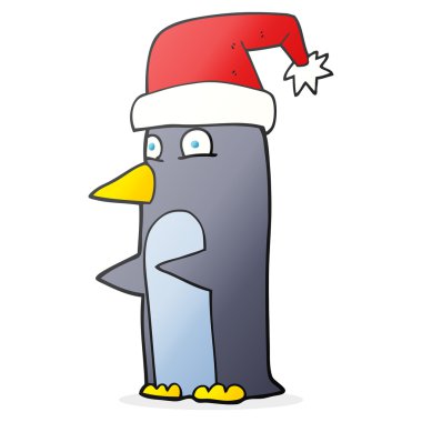 Noel penguen karikatür